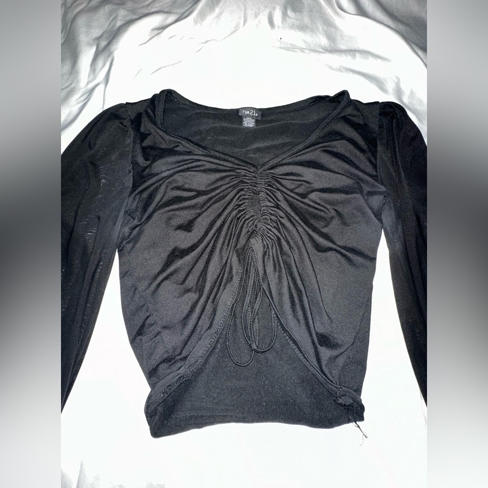 Black crop top with strings